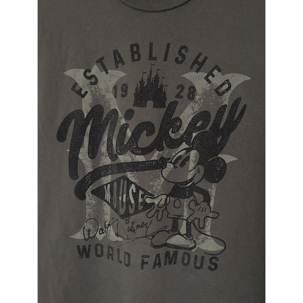 Disney Gray Mickey World Famous Cotton Tee